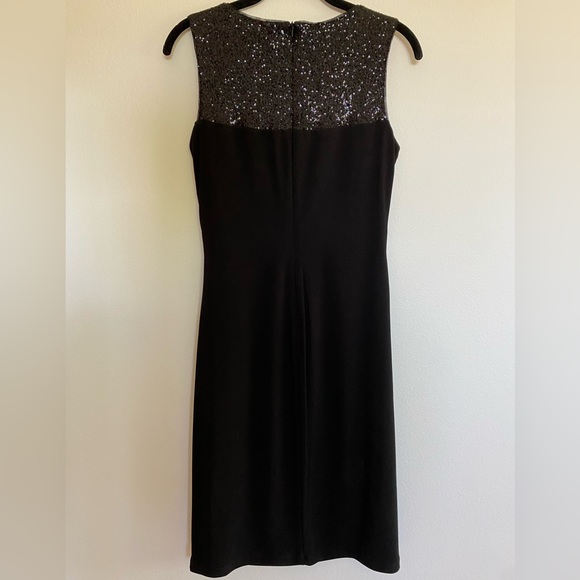 Ralph Lauren Black Sequin Sheath Dress with Keyhole, Size 8 - Picture 2 of 5